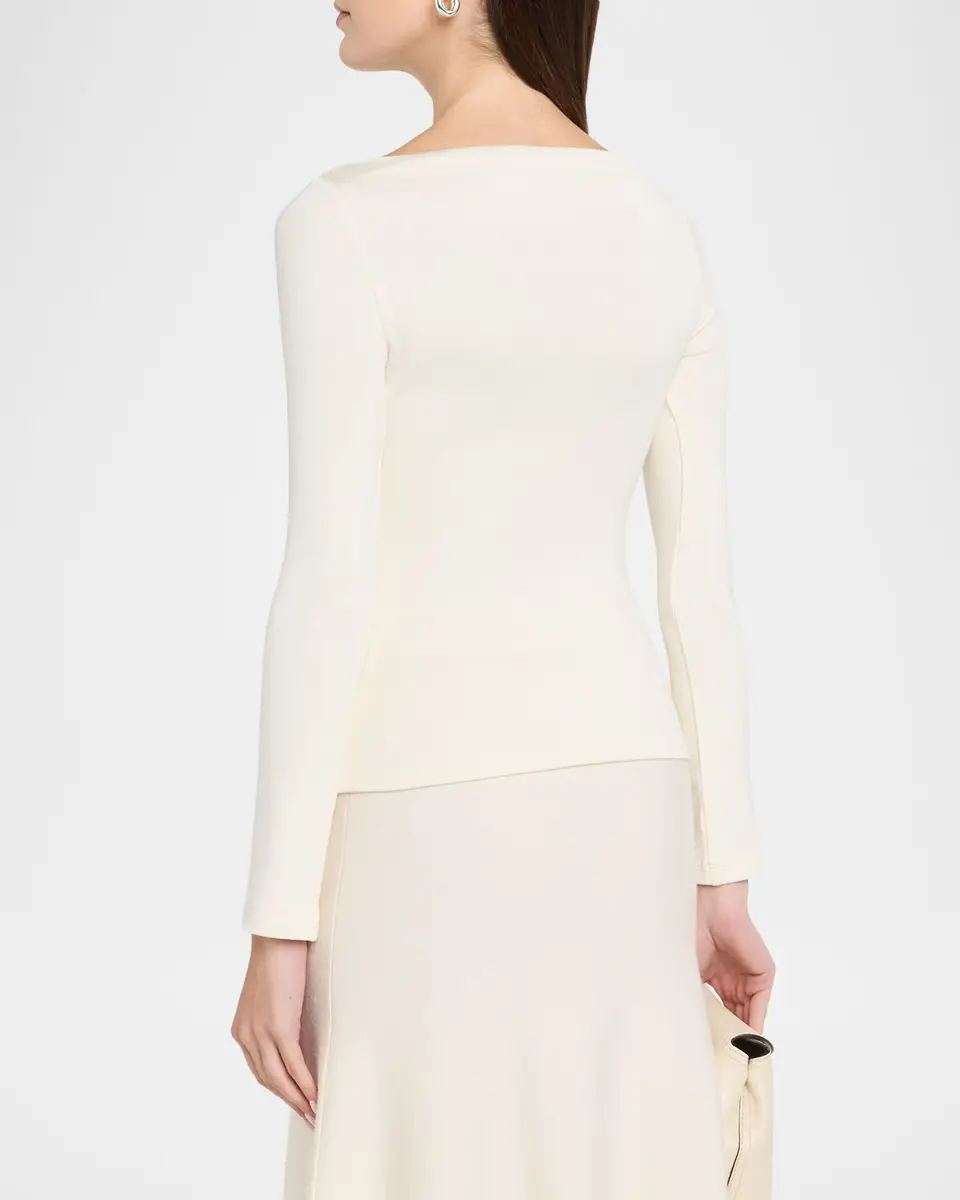 Ralph Lauren Collection Marybeth Rib-Knit Stretch Silk Top | Thumbnail 3 Ralph Lauren Collection Marybeth Rib-Knit Stretch Silk Top | Thumbnail 3