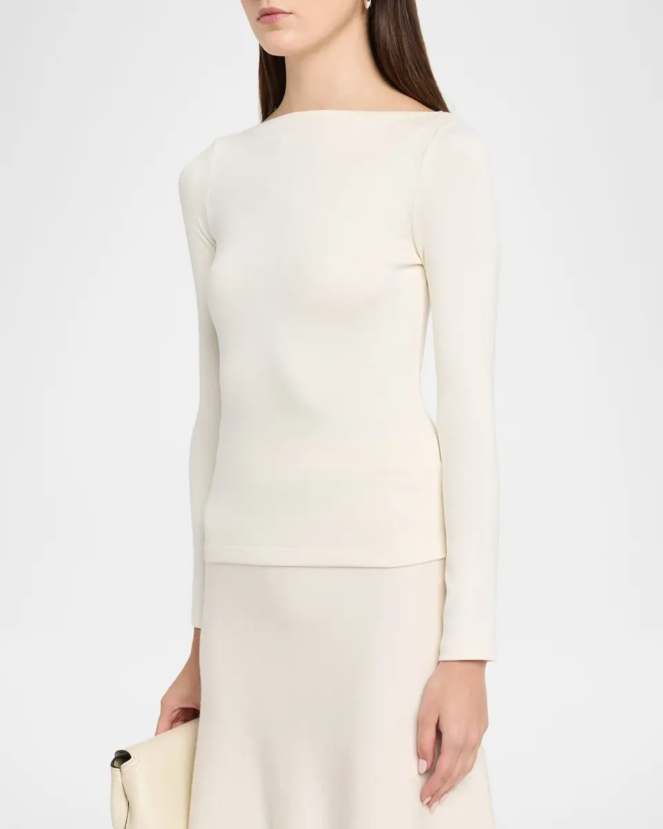 Ralph Lauren Collection Marybeth Rib-Knit Stretch Silk Top | Thumbnail 4 Ralph Lauren Collection Marybeth Rib-Knit Stretch Silk Top | Thumbnail 4