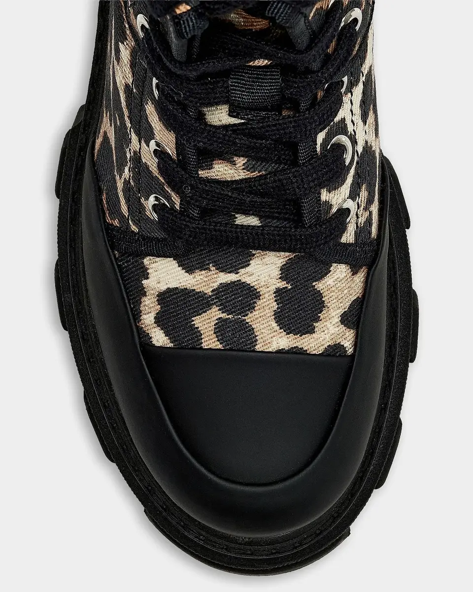 Ganni Cleated Leopard-Print Denim Ankle Boots | Thumbnail 2 Ganni Cleated Leopard-Print Denim Ankle Boots | Thumbnail 2