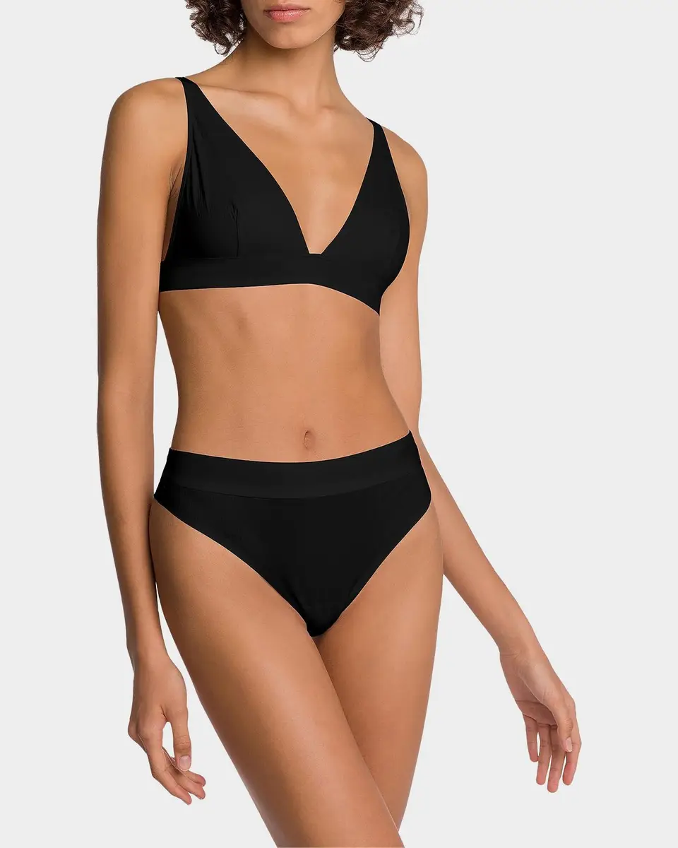 Wolford Beauty Cotton Striped Mid-Rise Thong | Thumbnail 3