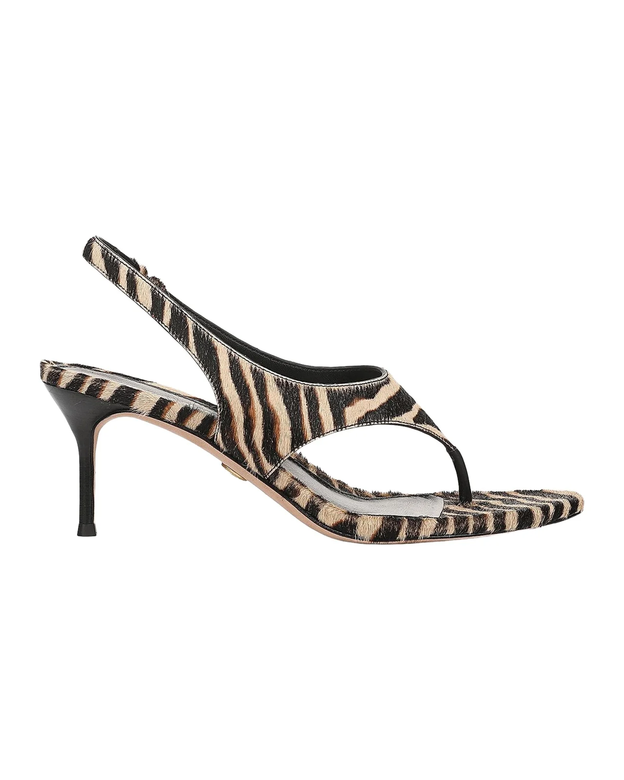 Veronica Beard Talon-2 65MM Zebra-Print Calf Hair Slingback Sandals