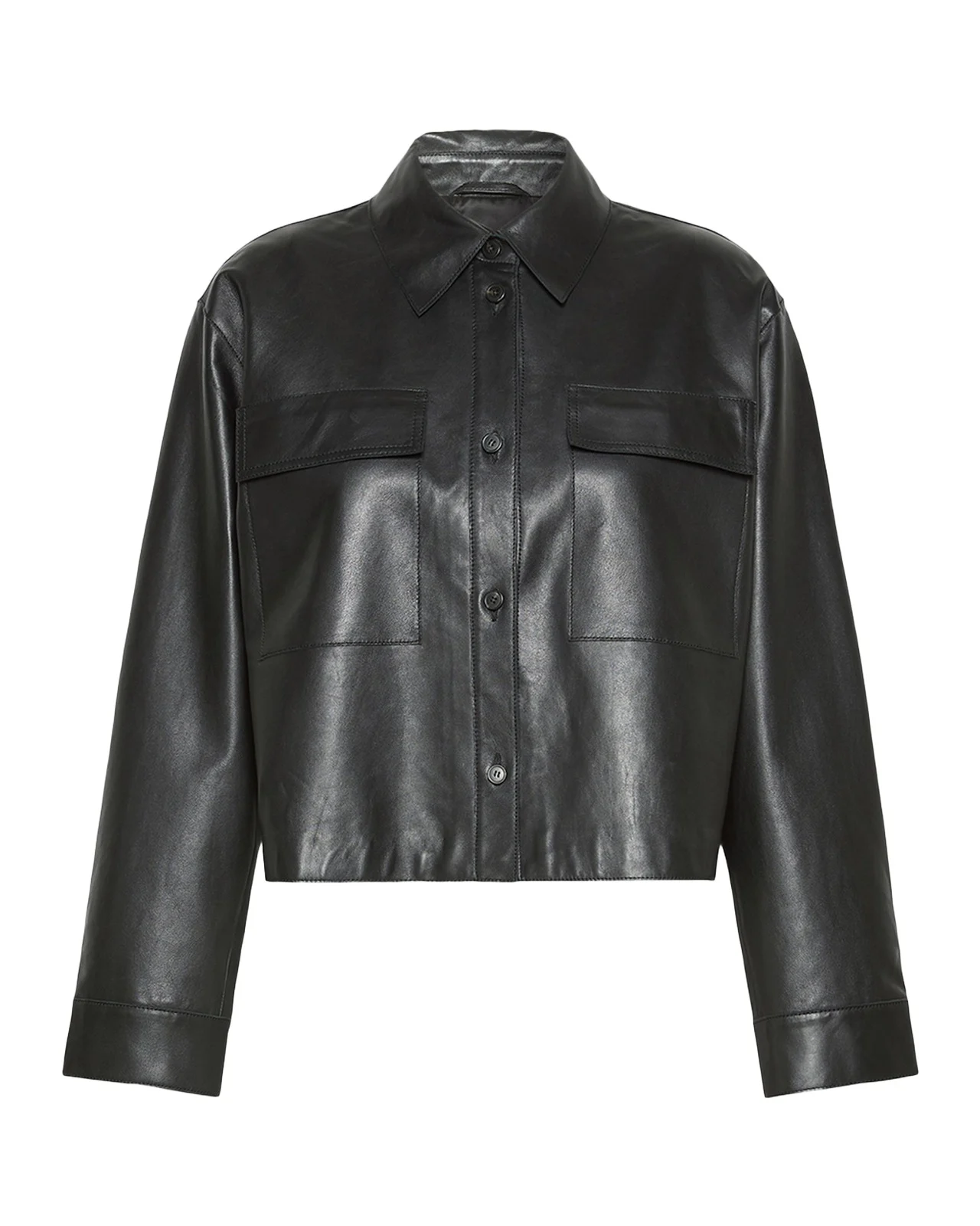 Weekend Max Mara Button-Front Nappa Leather Jacket