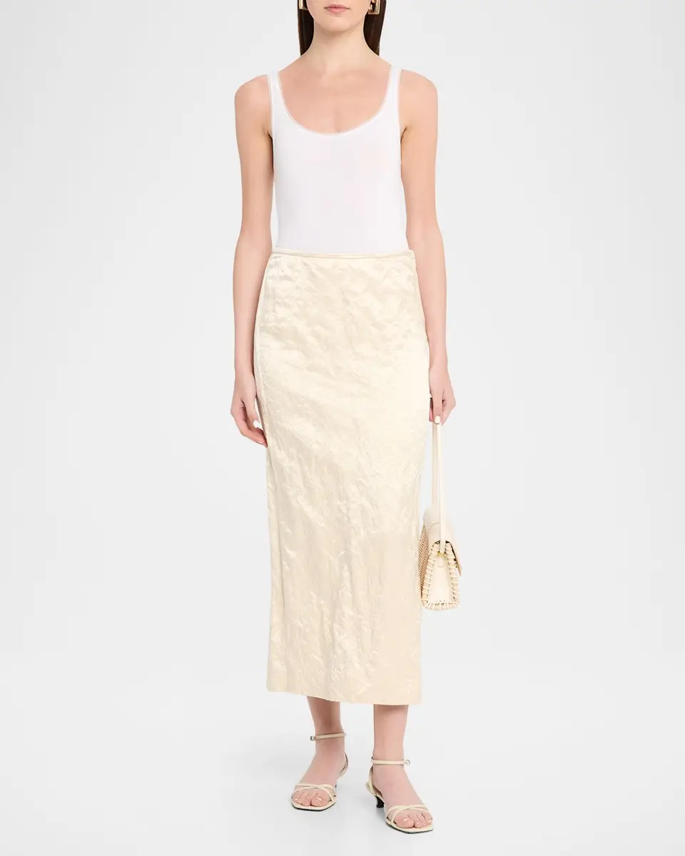 FFORME Mena Cotton-Blend Crinkled Straight Skirt | Thumbnail 2 FFORME Mena Cotton-Blend Crinkled Straight Skirt | Thumbnail 2