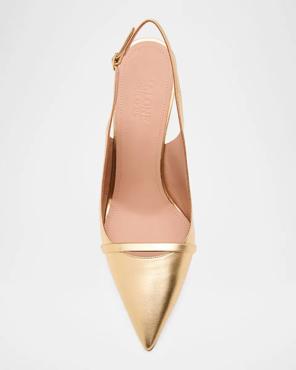 Malone Souliers 90mm Schiffer Metallic Leather Slingback Pumps | Thumbnail 6 Malone Souliers 90mm Schiffer Metallic Leather Slingback Pumps | Thumbnail 6