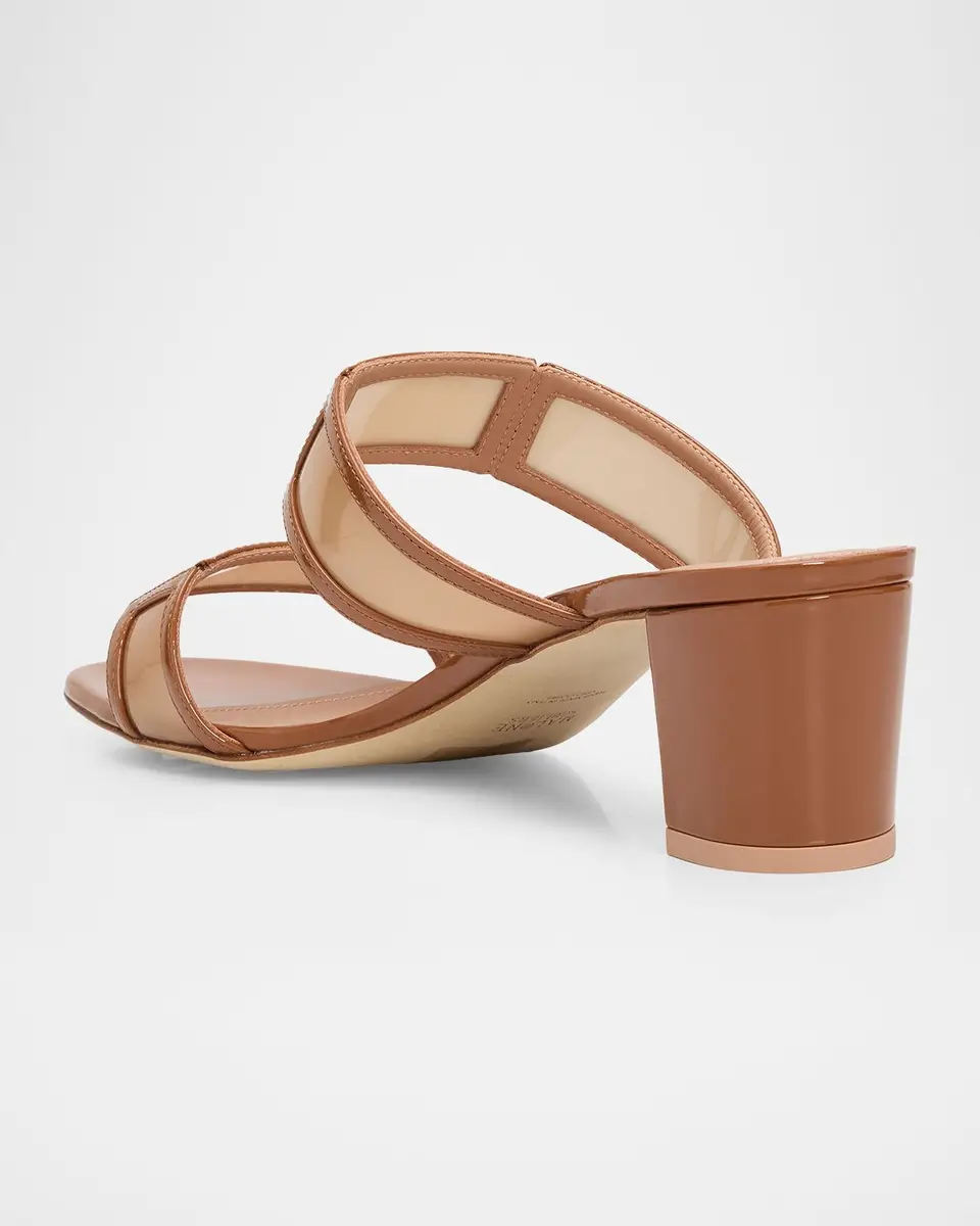Malone Souliers 45mm Loulou Patent Leather and PVC Mule Sandals | Thumbnail 3 Malone Souliers 45mm Loulou Patent Leather and PVC Mule Sandals | Thumbnail 3