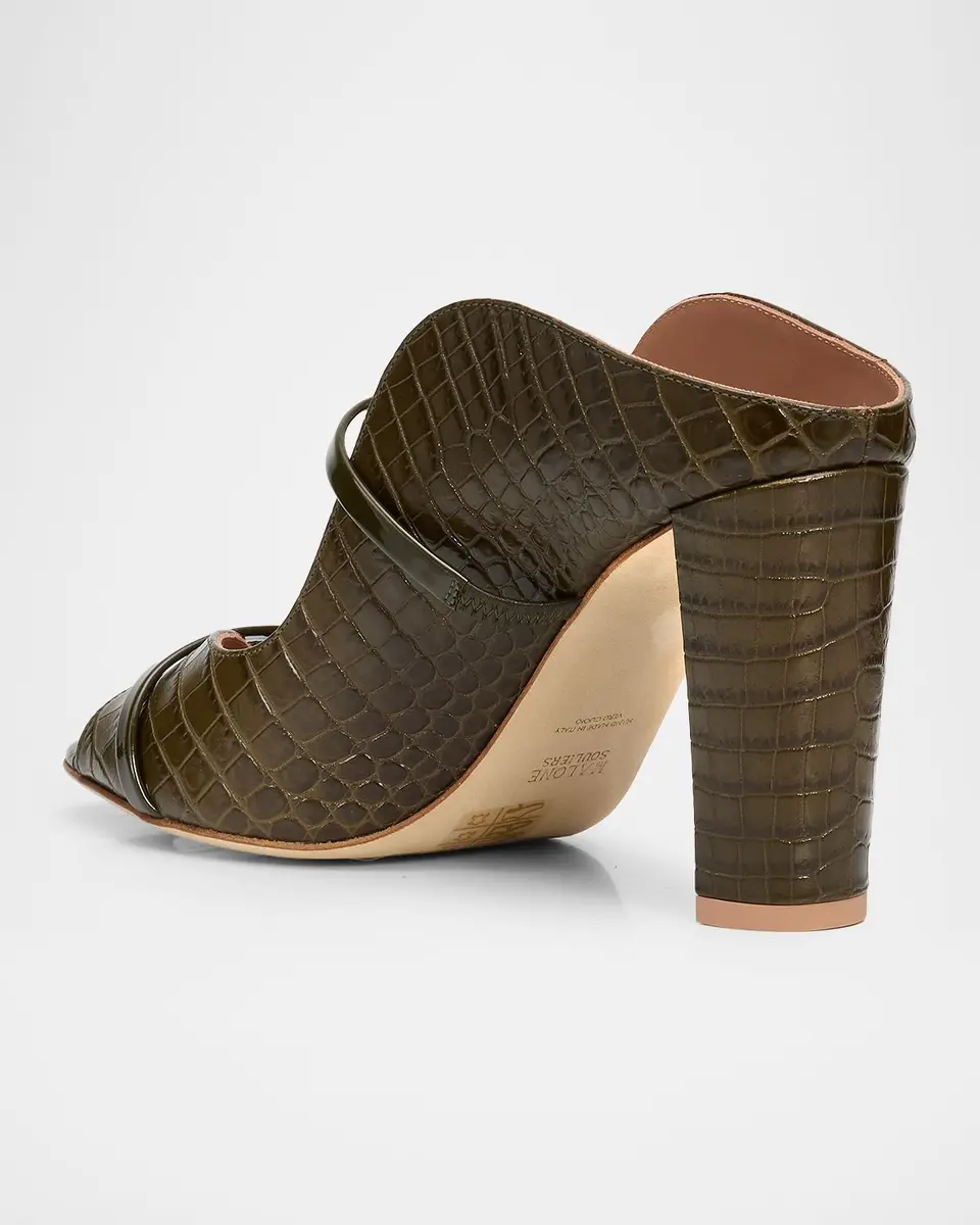 Malone Souliers 85mm Norah Croc-Embossed Leather Mule Sandals | Thumbnail 4 Malone Souliers 85mm Norah Croc-Embossed Leather Mule Sandals | Thumbnail 4