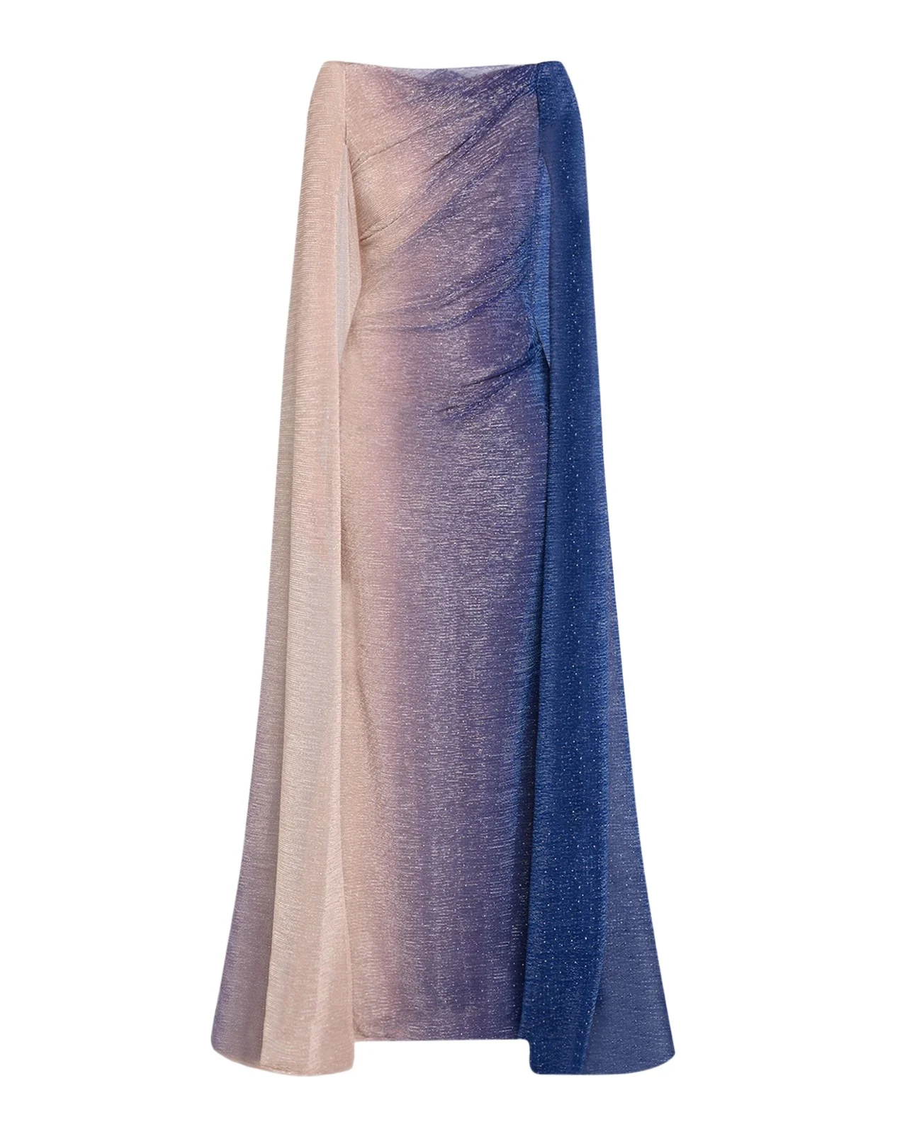 Degrade Voile Strong-Shoulder Cap Gown
