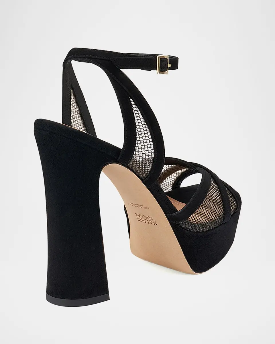 Malone Souliers Sylvie 125mm Suede & Mesh Platform Sandals | Thumbnail 3