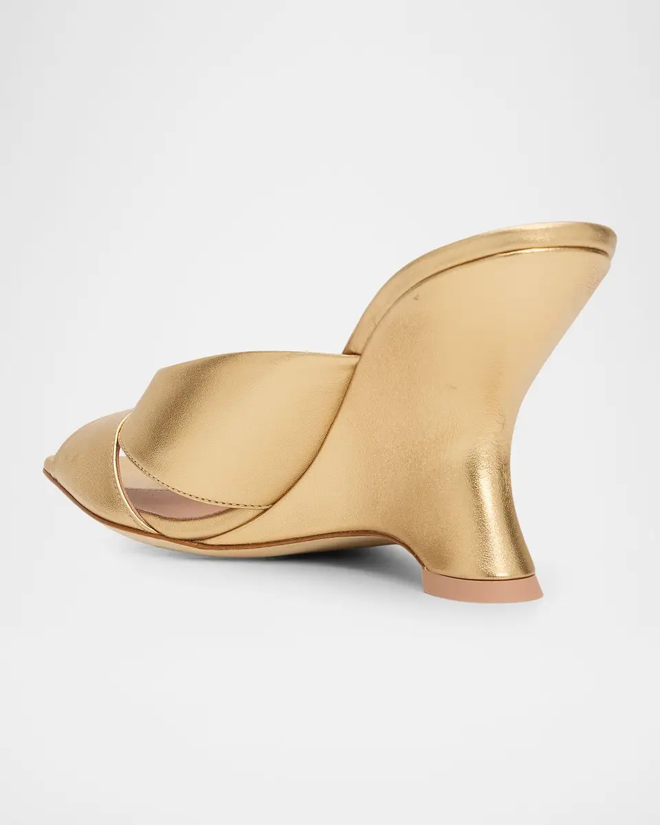 Malone Souliers 85mm Lourdes Metallic Leather Wedge Mules | Thumbnail 4 Malone Souliers 85mm Lourdes Metallic Leather Wedge Mules | Thumbnail 4