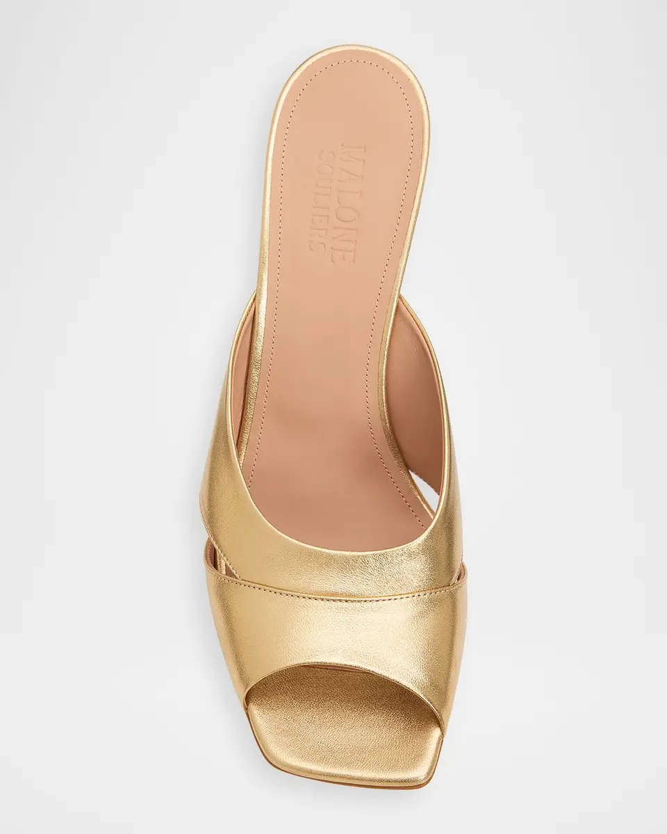 Malone Souliers 85mm Lourdes Metallic Leather Wedge Mules | Thumbnail 6 Malone Souliers 85mm Lourdes Metallic Leather Wedge Mules | Thumbnail 6