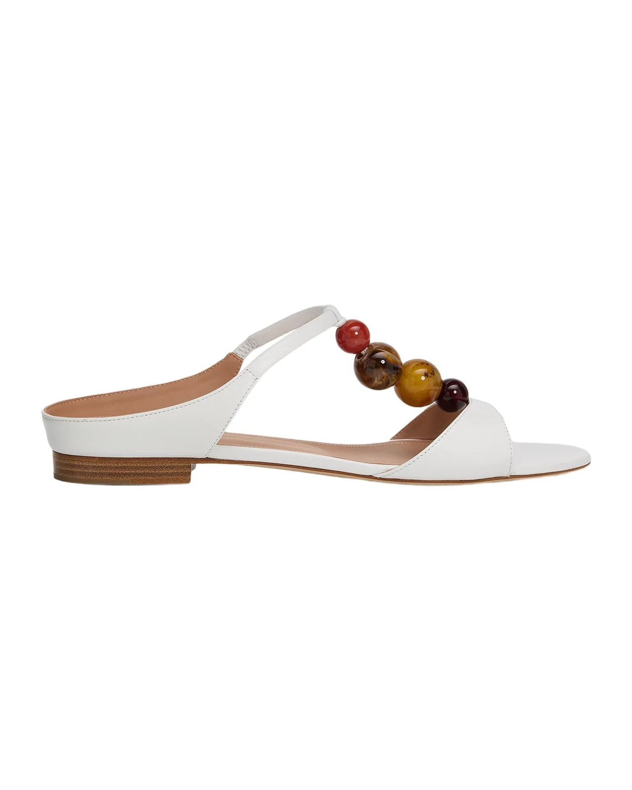 Malone Souliers Lena Beaded T-Strap Leather Sandals