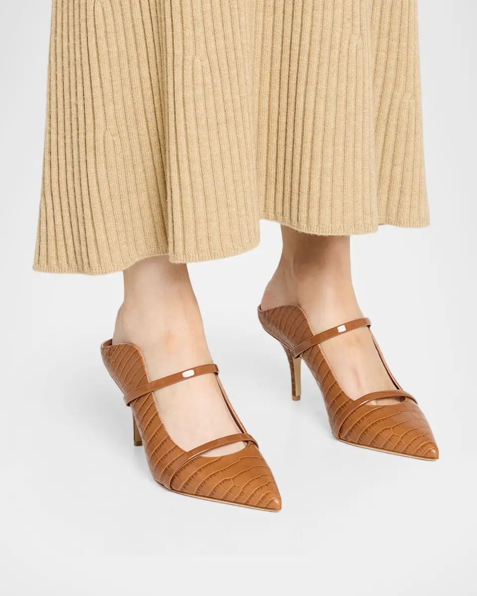 Malone Souliers 70mm Maureen Croc-Embossed Leather Mule Pumps | Thumbnail 3 Malone Souliers 70mm Maureen Croc-Embossed Leather Mule Pumps | Thumbnail 3