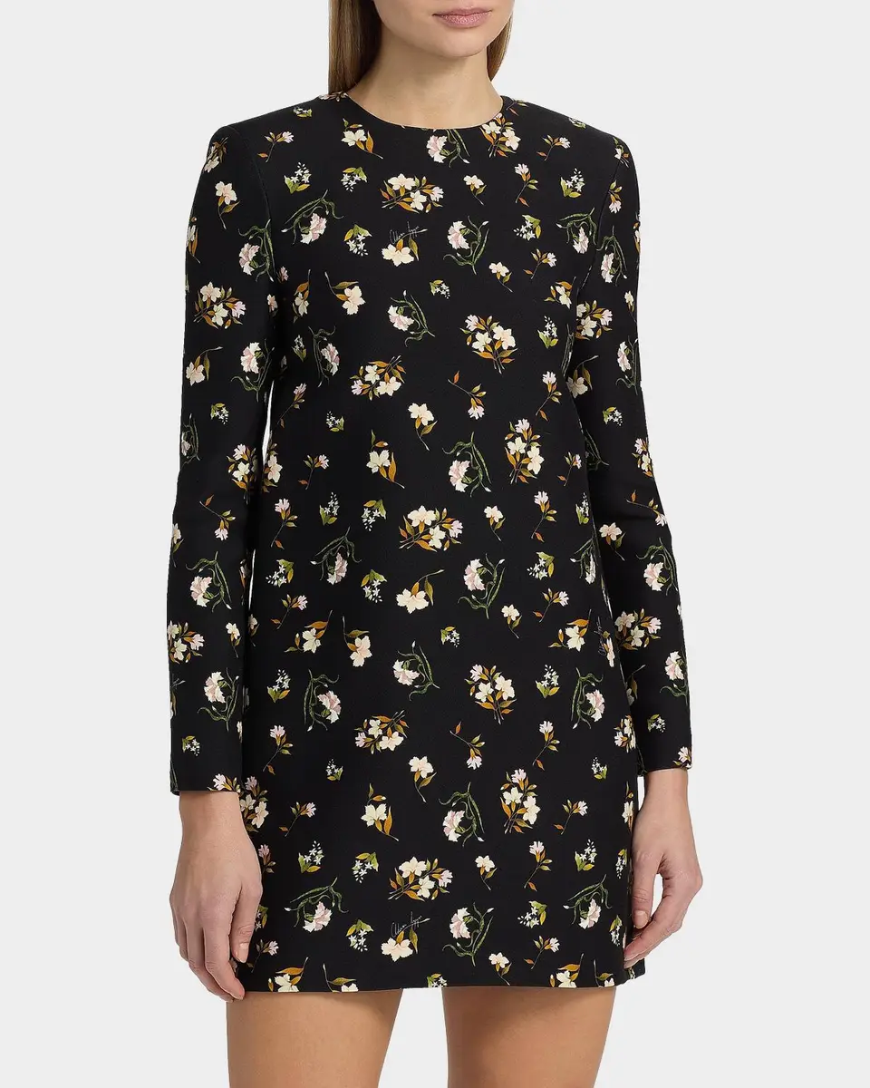 Adam Lippes Tilley Floral Wool-Silk Mini Dress | Thumbnail 4 Adam Lippes Tilley Floral Wool-Silk Mini Dress | Thumbnail 4