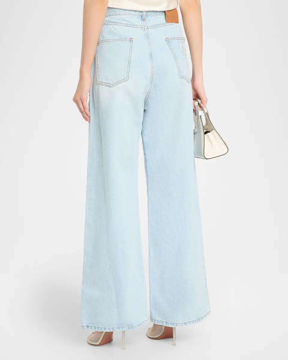 GIUSEPPE DI MORABITO Act II: The Fall of Icarus Imitation Pearl-Embellished Wide-Leg Jeans | Thumbnail 3 GIUSEPPE DI MORABITO Act II: The Fall of Icarus Imitation Pearl-Embellished Wide-Leg Jeans | Thumbnail 3