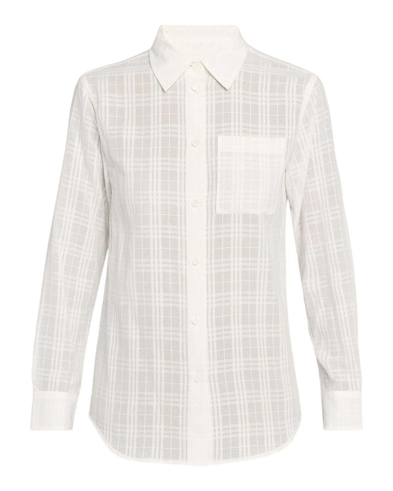 Burberry Emma Check Cotton Voile Button-Down Shirt