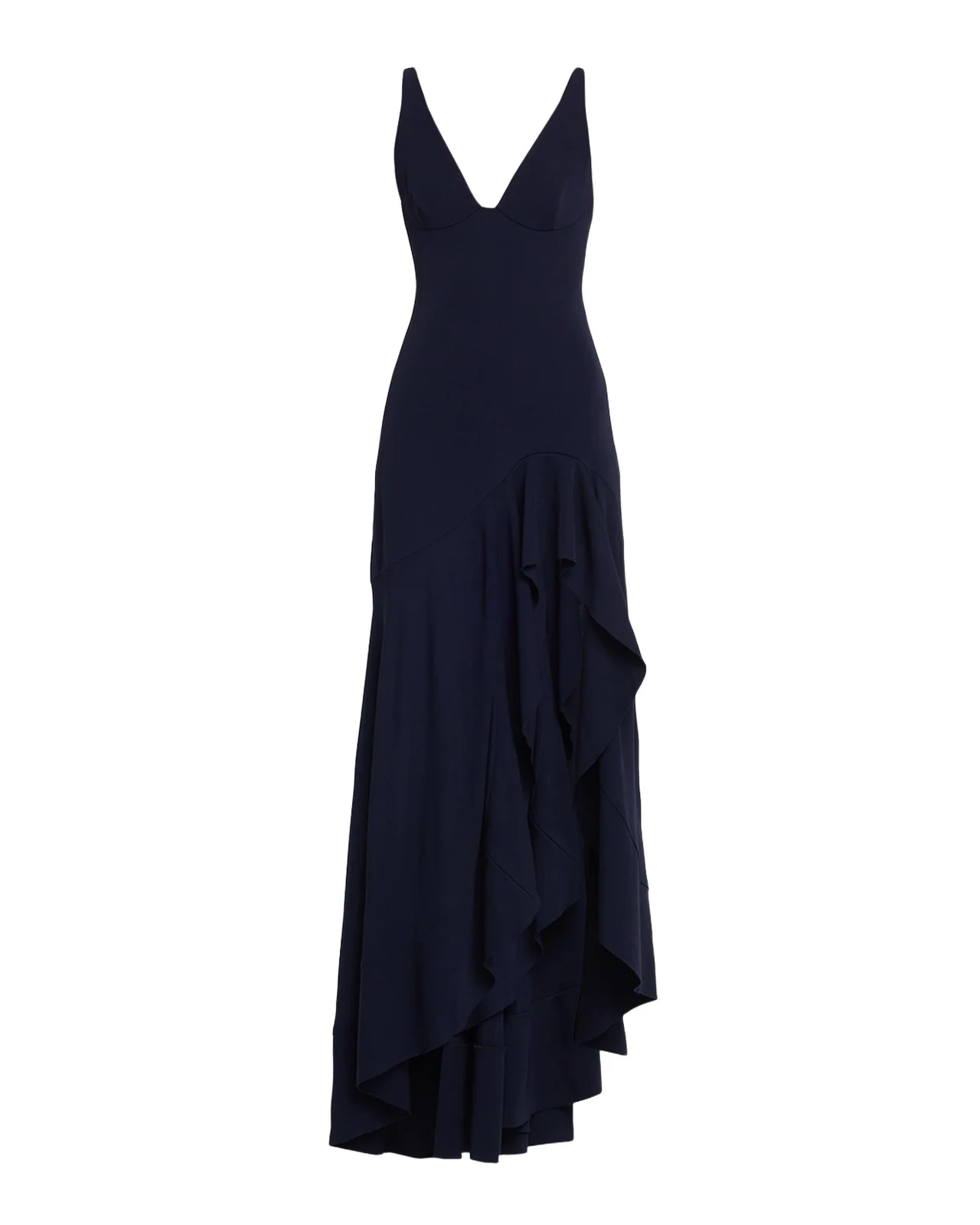 Stella McCartney Sleeveless V-Neck Frill Slit Maxi Dress