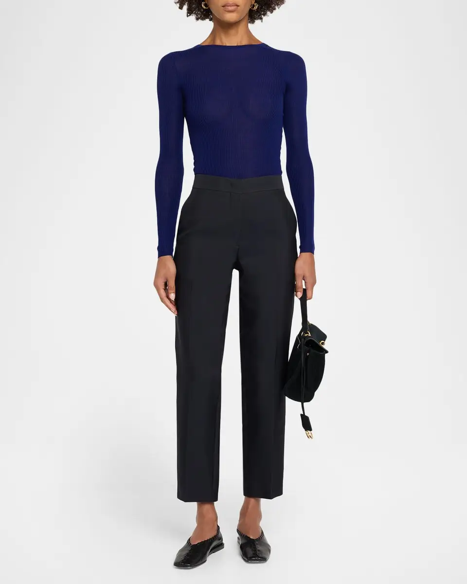 Jil Sander Ribbed Wool Crewneck Sweater | Thumbnail 2 Jil Sander Ribbed Wool Crewneck Sweater | Thumbnail 2