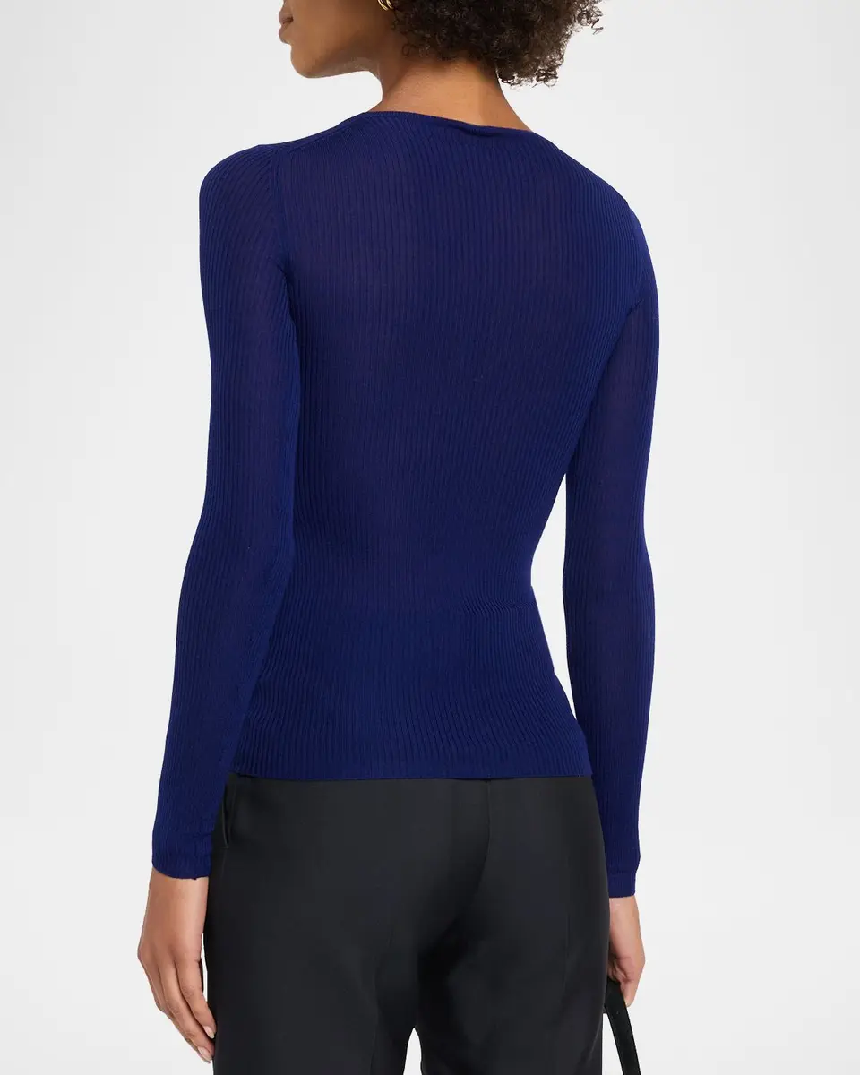 Jil Sander Ribbed Wool Crewneck Sweater | Thumbnail 3 Jil Sander Ribbed Wool Crewneck Sweater | Thumbnail 3