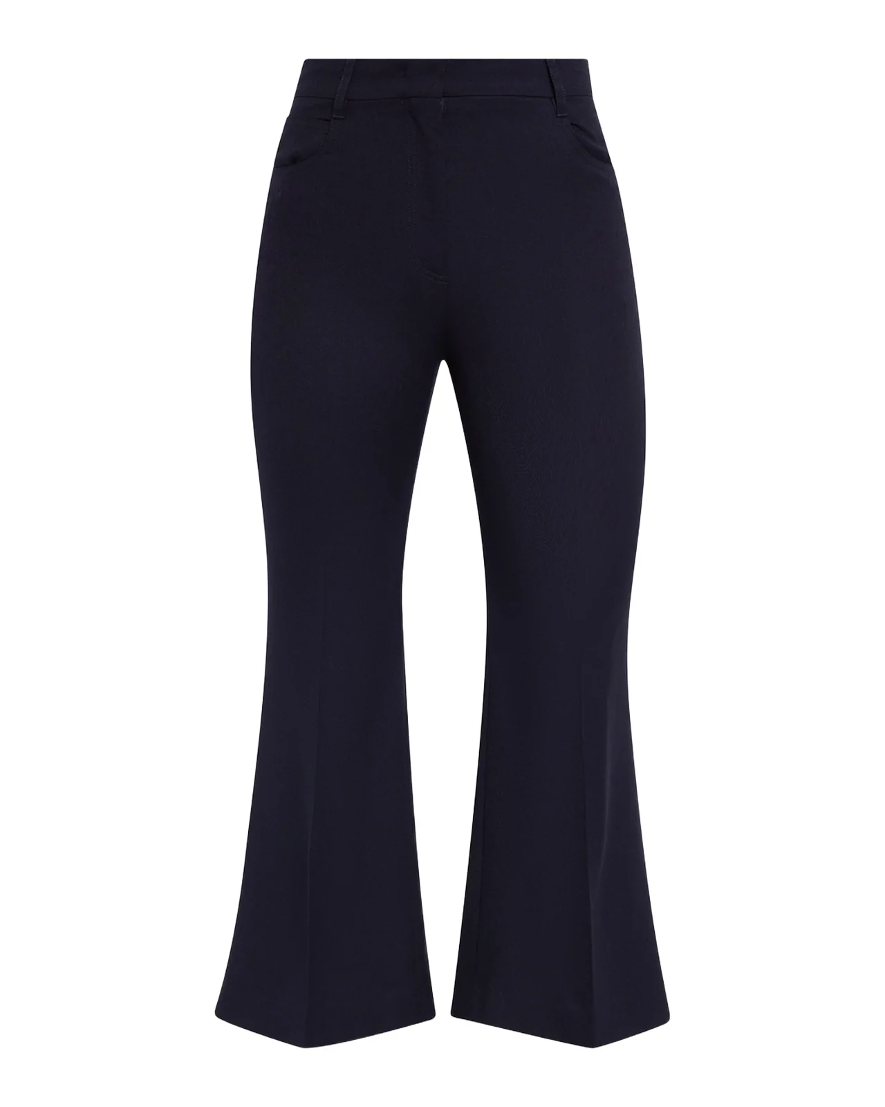 Mid-Rise Wool Kickflare Crop Pants