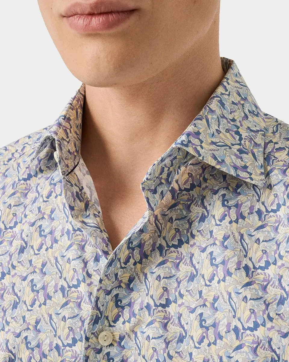 Eton Men's Floral Twill Slim-Fit Shirt | Thumbnail 4 Eton Men's Floral Twill Slim-Fit Shirt | Thumbnail 4