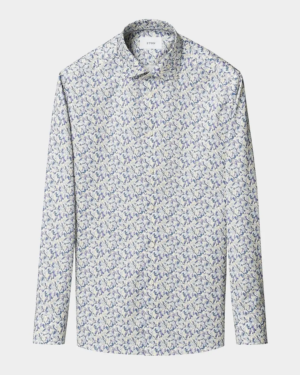 Eton Men's Floral Twill Slim-Fit Shirt | Thumbnail 6 Eton Men's Floral Twill Slim-Fit Shirt | Thumbnail 6