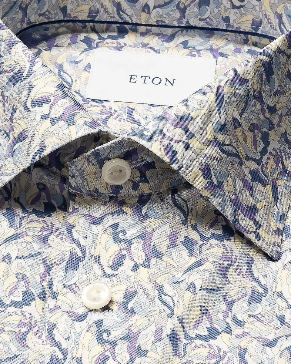 Eton Men's Floral Twill Slim-Fit Shirt | Thumbnail 8 Eton Men's Floral Twill Slim-Fit Shirt | Thumbnail 8