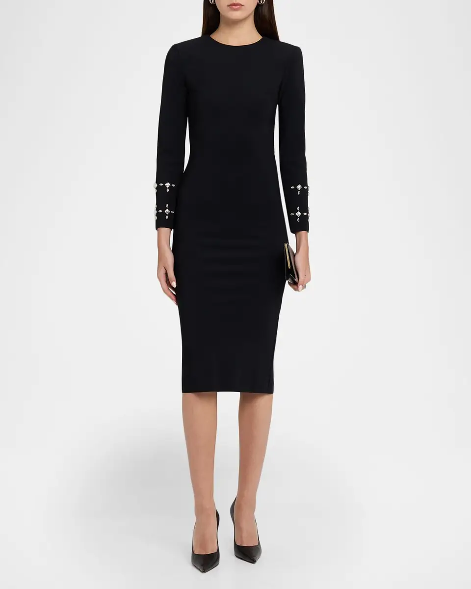 Chiara Boni La Petite Robe Klara Crystal-Embellished Bodycon Midi Dress | Thumbnail 2 Chiara Boni La Petite Robe Klara Crystal-Embellished Bodycon Midi Dress | Thumbnail 2