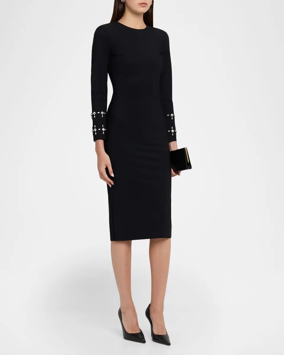 Chiara Boni La Petite Robe Klara Crystal-Embellished Bodycon Midi Dress | Thumbnail 4 Chiara Boni La Petite Robe Klara Crystal-Embellished Bodycon Midi Dress | Thumbnail 4