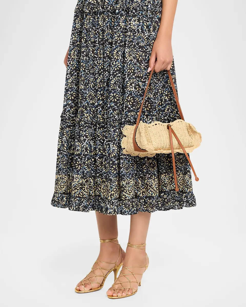 Ulla Johnson Marina Raffia Scalloped Leather-Trim Shoulder Bag | Thumbnail 2 Ulla Johnson Marina Raffia Scalloped Leather-Trim Shoulder Bag | Thumbnail 2