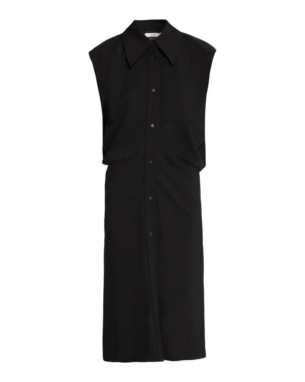 Co Cap-Sleeve Banana Cut Shirtdress