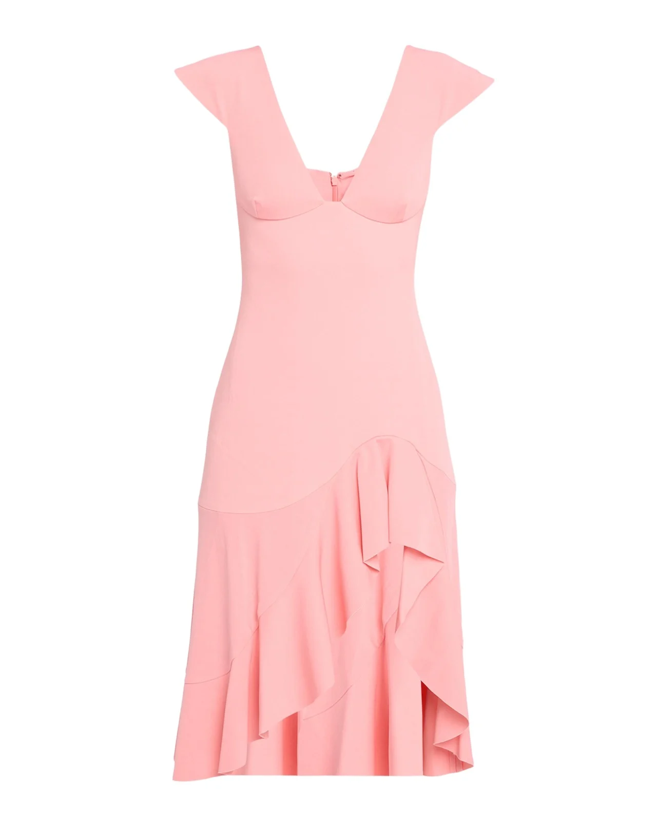 Stella McCartney V-Neck Cap-Sleeve Ruffled Dress