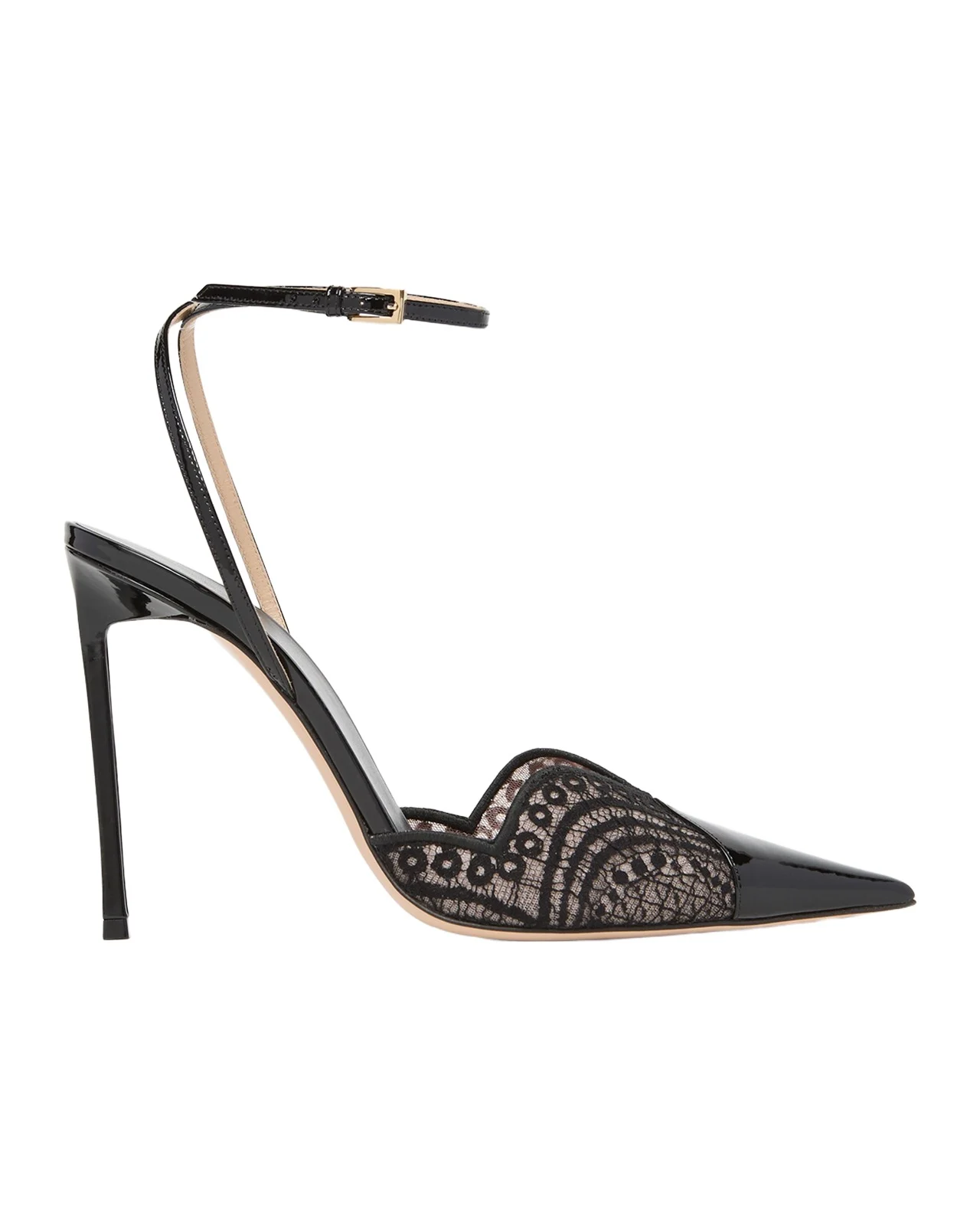 85mm Lace Patent Leather Pumps