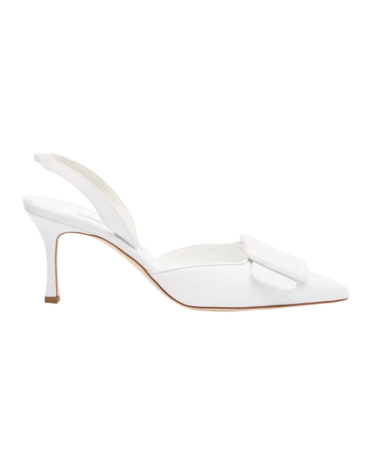 Maysli Leather Buckle Halter Pumps