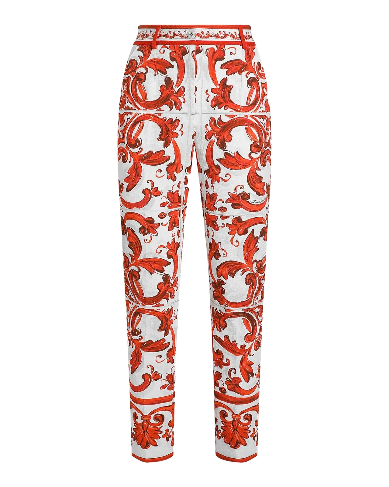 Dolce & Gabbana Majolica-Print Brocade Crop Pants