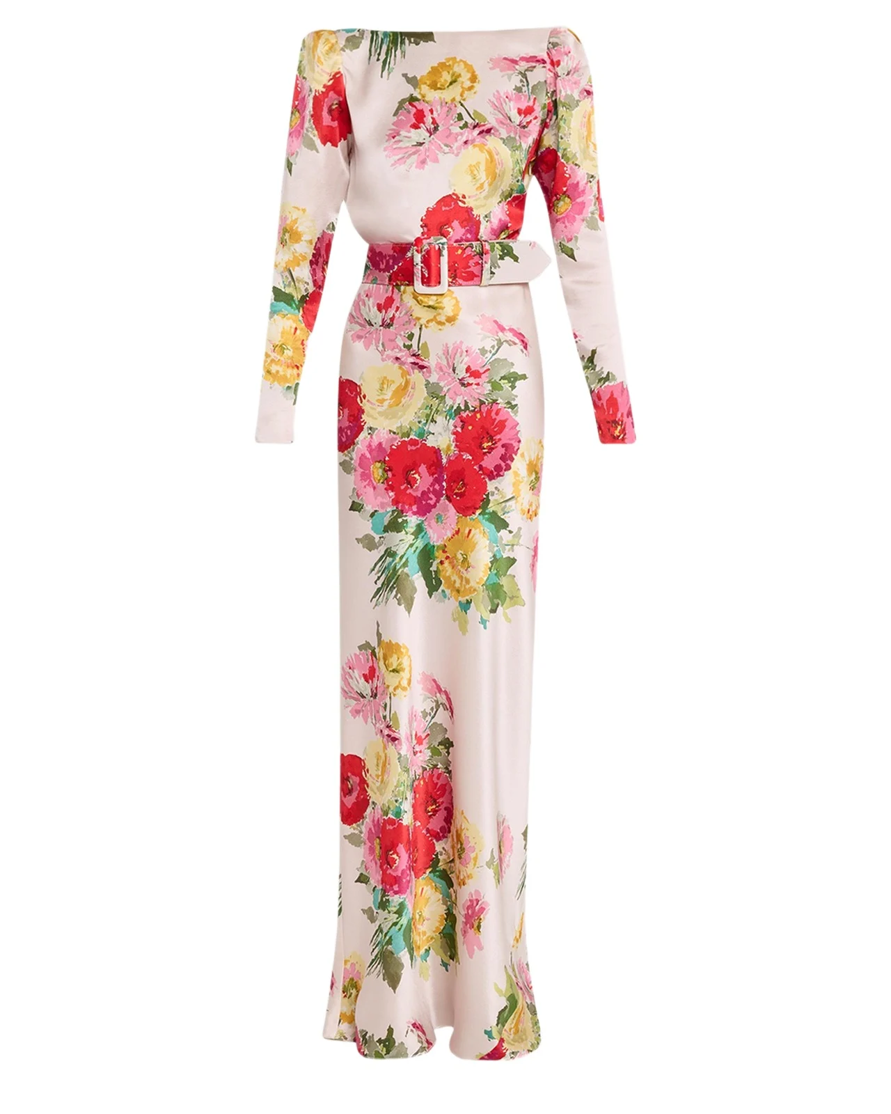 Pat Nixon Silk Belted Low-Back Column Gown Pat Nixon Silk Belted Low-Back Column Gown
