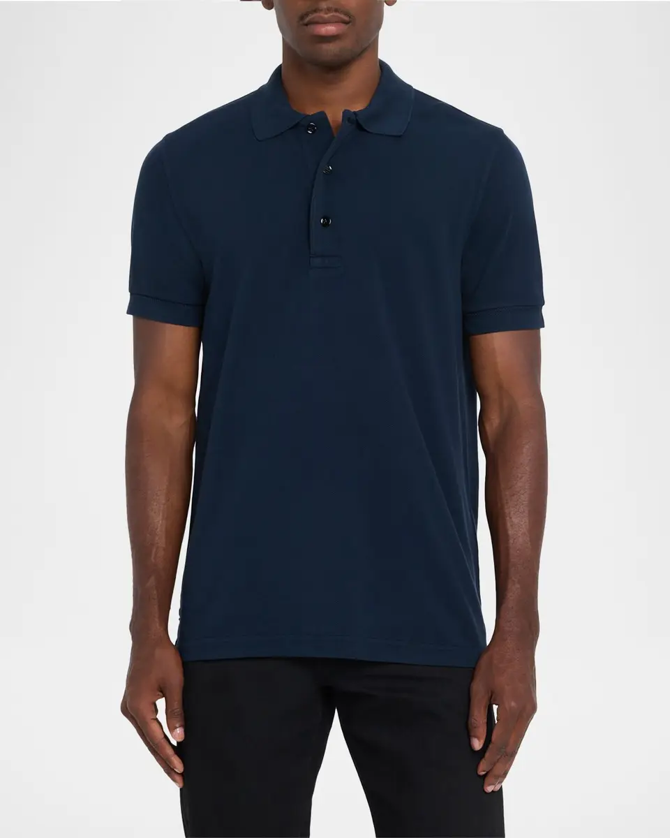 Tom Ford Men's Lyocell Pique Polo Shirt | Thumbnail 4