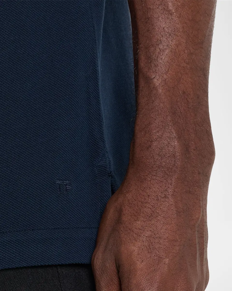 Tom Ford Men's Lyocell Pique Polo Shirt | Thumbnail 5