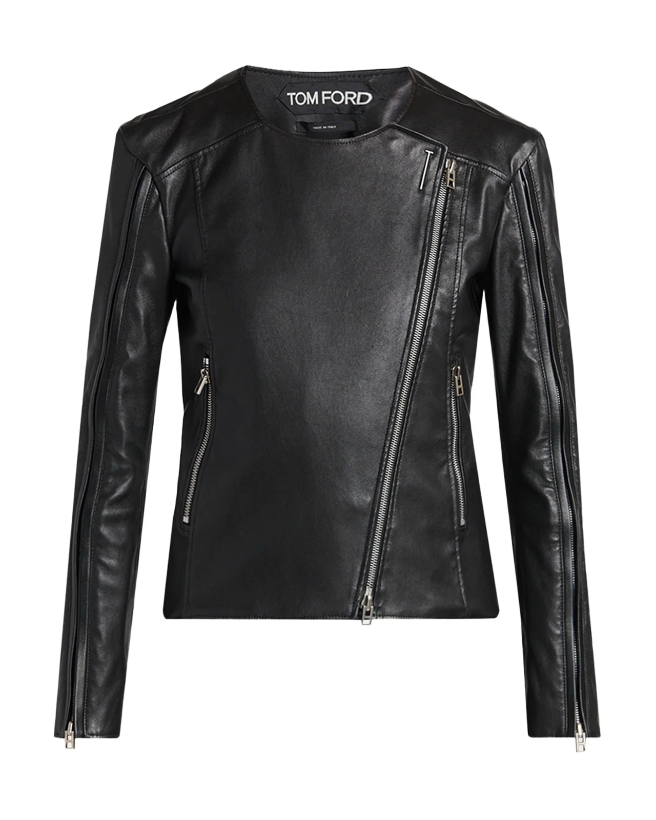 Collarless Leather Moto Jacket Collarless Leather Moto Jacket