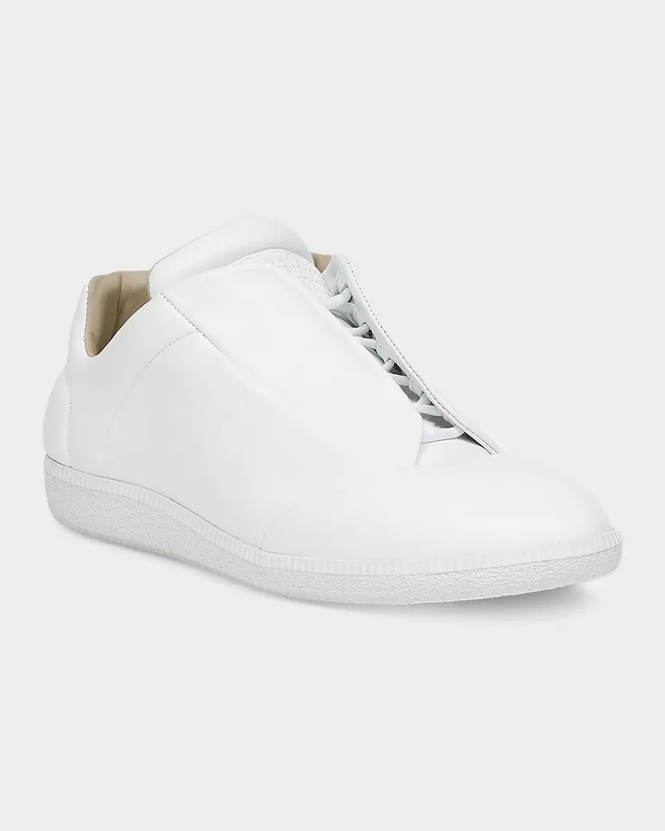Maison Margiela Men's Future Soft Calfskin Mid-Top Sneakers | Thumbnail 4 Maison Margiela Men's Future Soft Calfskin Mid-Top Sneakers | Thumbnail 4