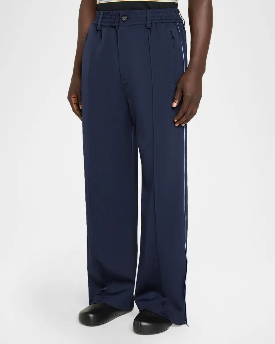 Marni Men's Wool Stretch Wide-Leg Pintuck Trousers | Thumbnail 4 Marni Men's Wool Stretch Wide-Leg Pintuck Trousers | Thumbnail 4