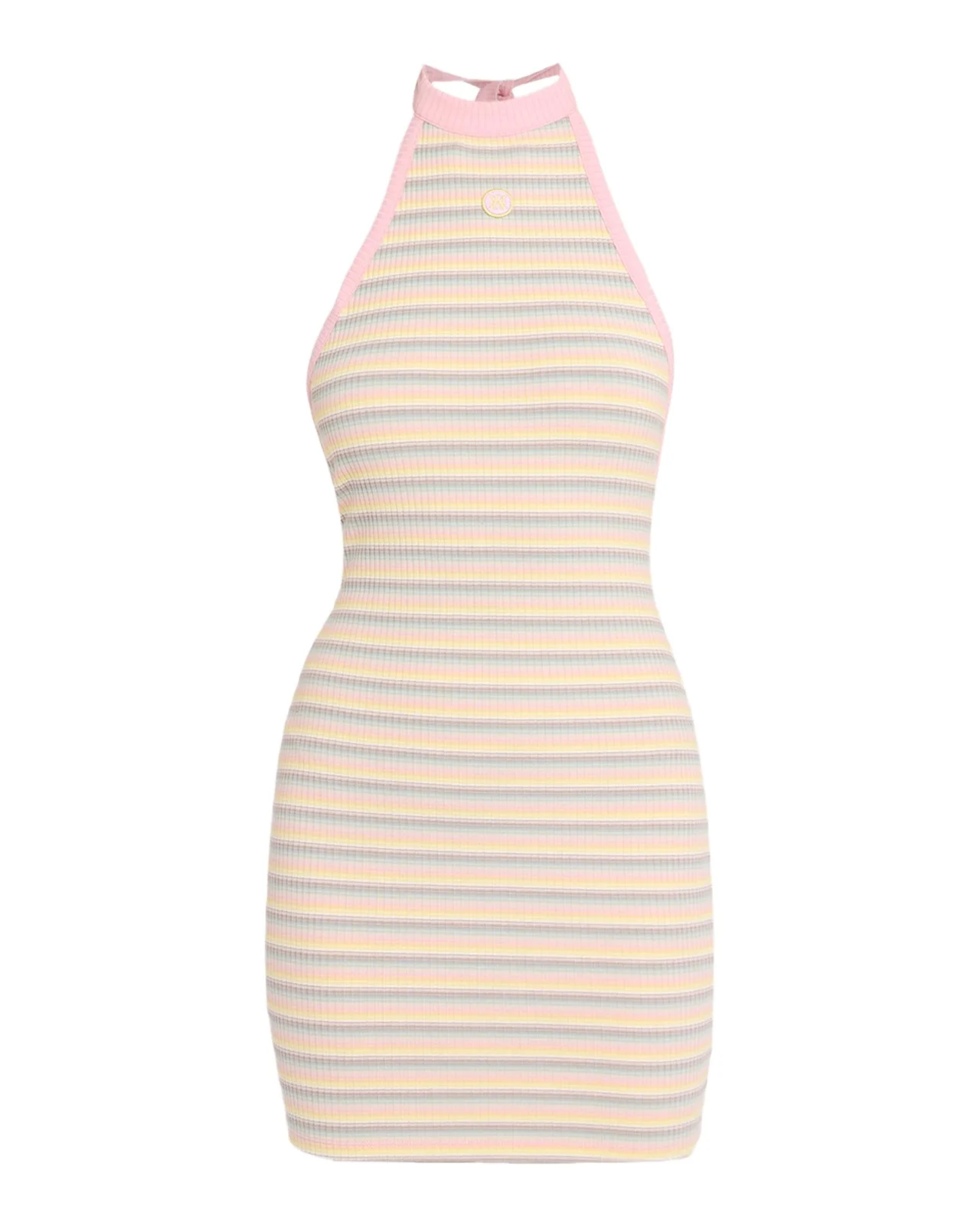 AMIRI MA Striped Rib Halter Mini Dress