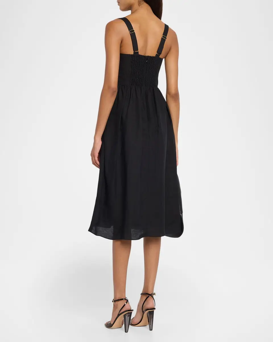 L'Agence Tiani Bustier Linen-Blend Dress | Thumbnail 3 L'Agence Tiani Bustier Linen-Blend Dress | Thumbnail 3