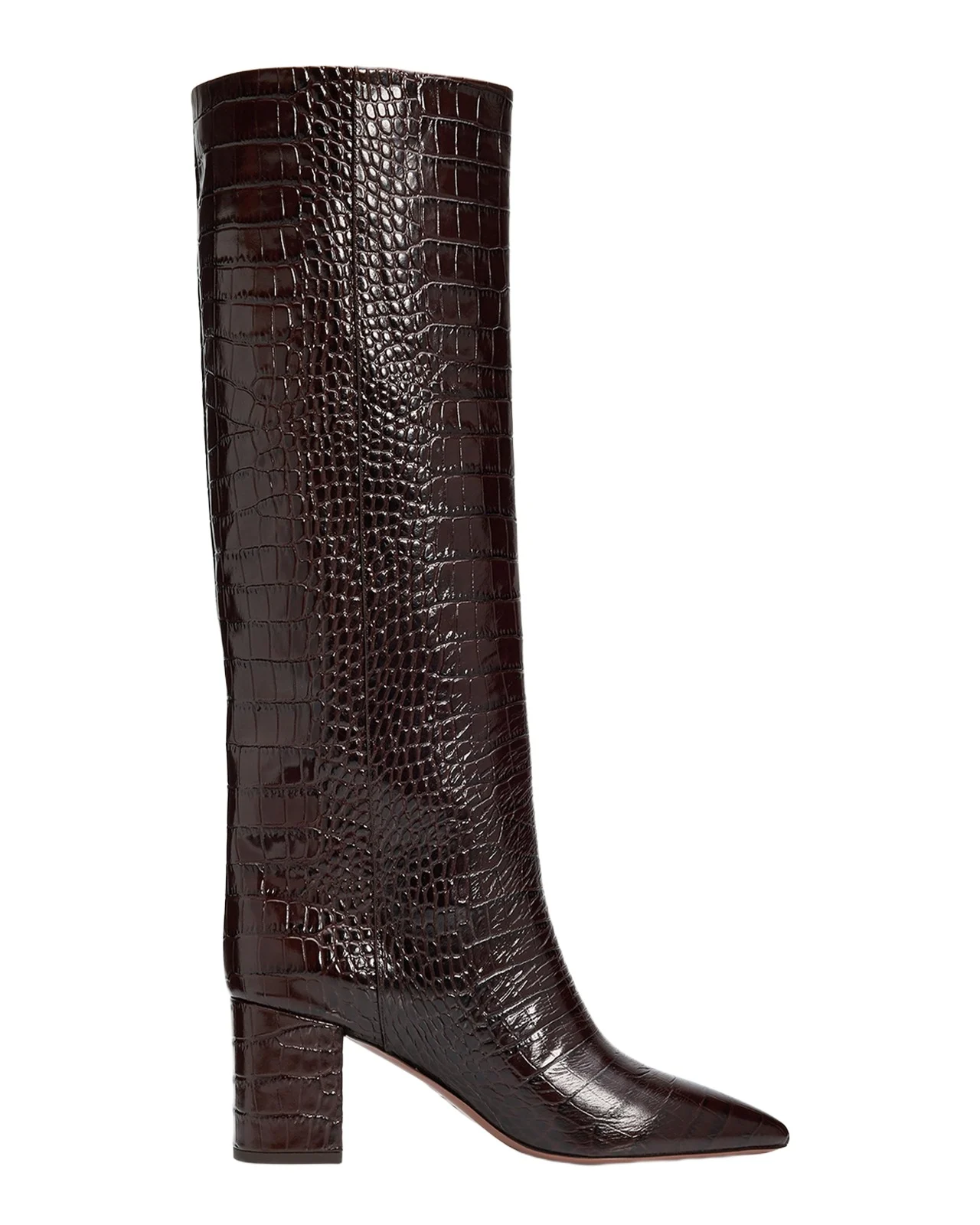 Paris Texas 70mm Anja Croc-Embossed Leather Knee-High Boots
