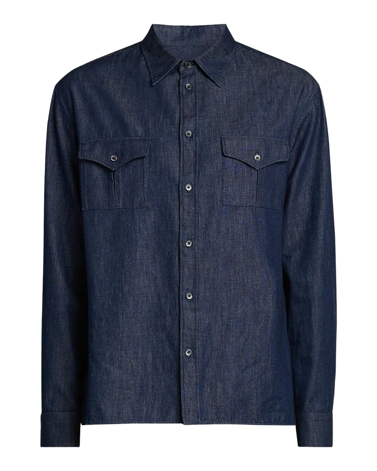 Men's Chambray Button-Front Utility Shirt