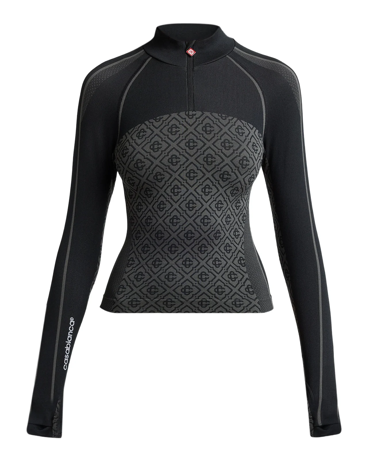 Casablanca Seamless Monogram Half-Zip Top