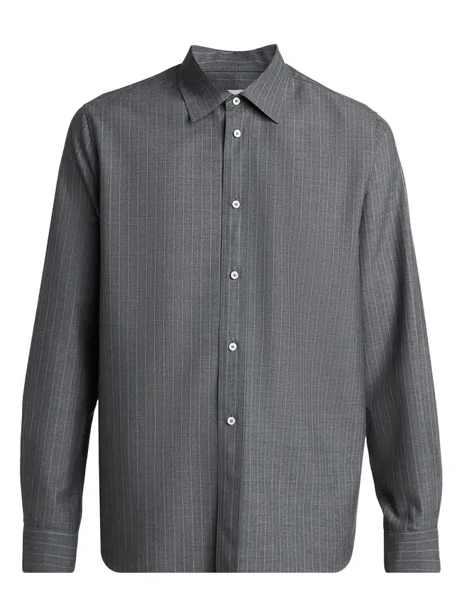 Jil Sander Men's Pinstripe Wool Sport Shirt