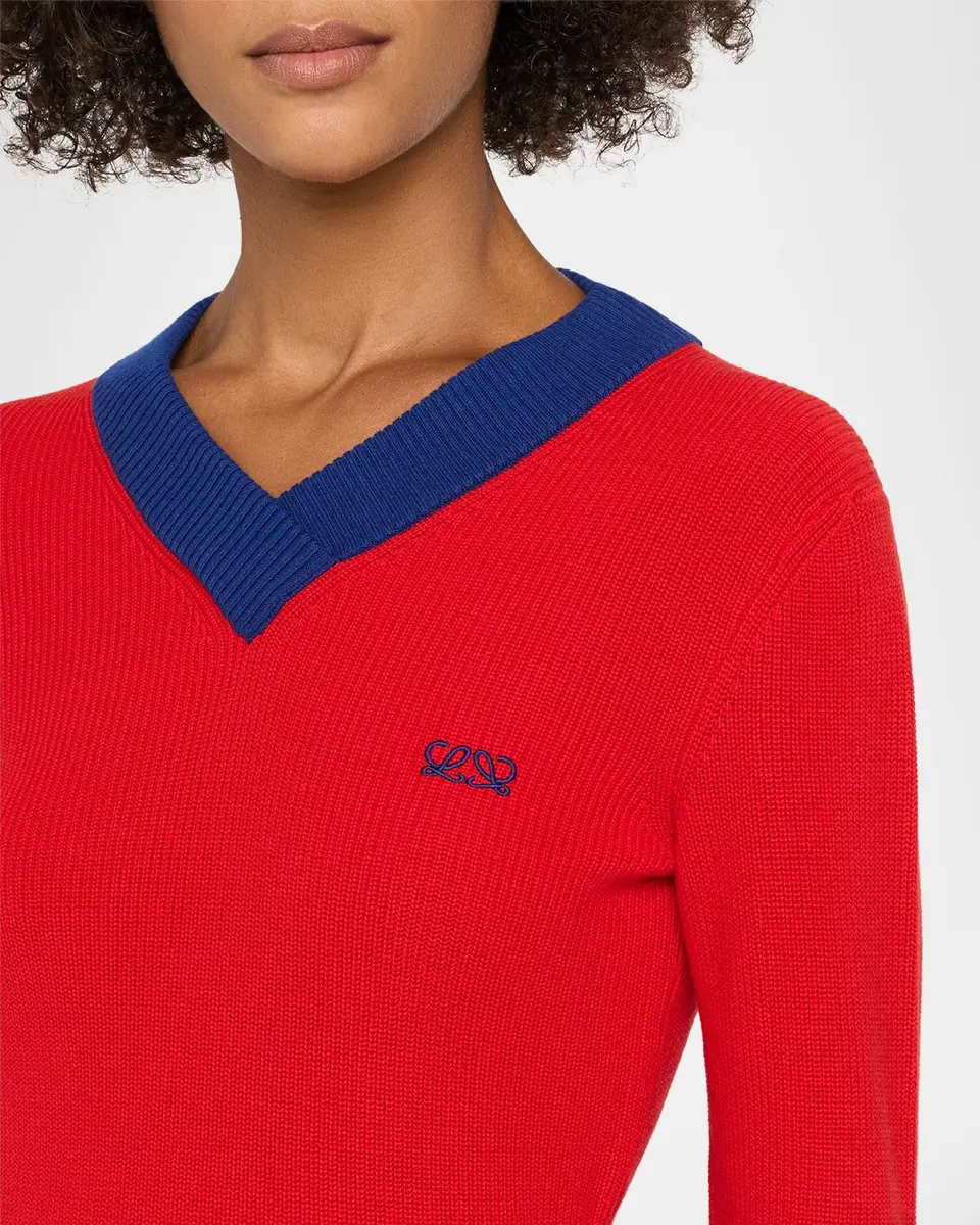 Loewe Bicolor V-Neck Sweater | Thumbnail 5 Loewe Bicolor V-Neck Sweater | Thumbnail 5
