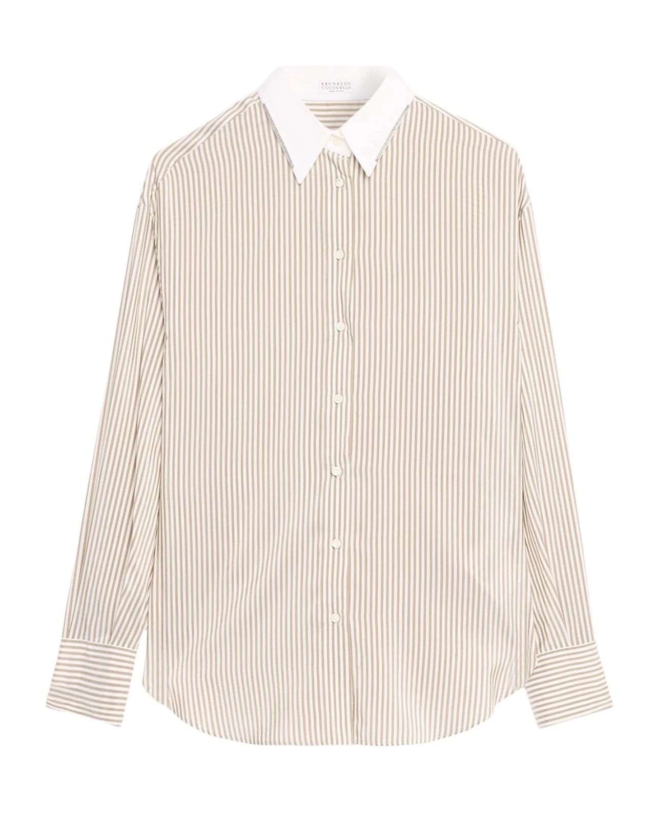 Silk-Blend Striped Buttoned Shirt Silk-Blend Striped Buttoned Shirt