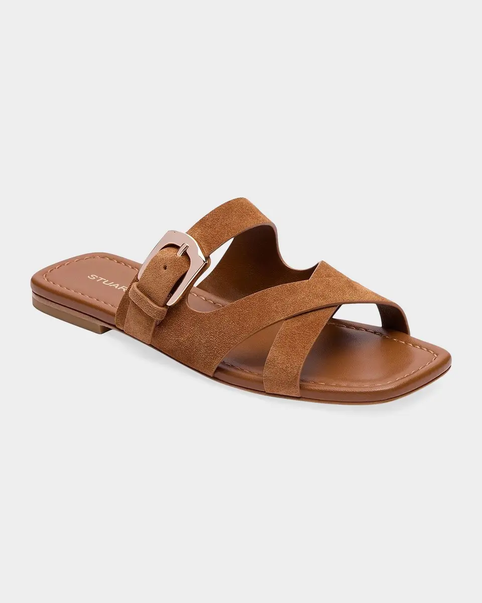 Stuart Weitzman Sai Suede Slide Sandals | Thumbnail 2