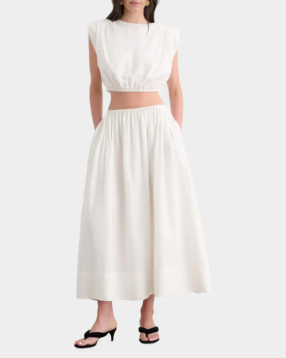 Toccin Imogen Linen-Cotton Midi Skirt | Thumbnail 2